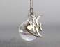 Mobile Preview: Sterling Fish Water necklace. Fish on glass orb filled with iridescent water